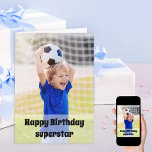 Happy Birthday Custom Photo Boys Birthday Card<br><div class="desc">Personalised photo birthday card for your son, nephew, brother or other male friend or relative. All of the wording, inside and out, can be customised and the photo template is set up for you to add your own picture to the front. This design has a light overlay with black typography...</div>