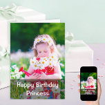 Happy Birthday Custom Photo Girl Birthday Card<br><div class="desc">Personalised photo birthday card for your daughter, niece, sister or other female friend or relation. All of the wording, inside and out, can be customised and the photo template is set up for you to add your own picture to the front. This design has a dark overlay with white typography...</div>