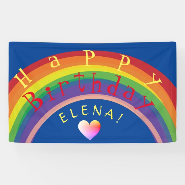 "Happy Birthday!"Custom Rainbow Banner (Horizontal)