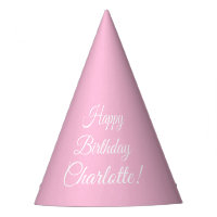 Happy Birthday custom script name text light pink