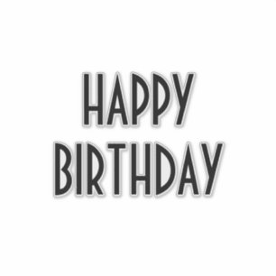 Happy Birthday Custom Simple Minimal Black