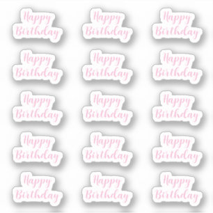 Happy Birthday Custom Text Age Light Baby Pink