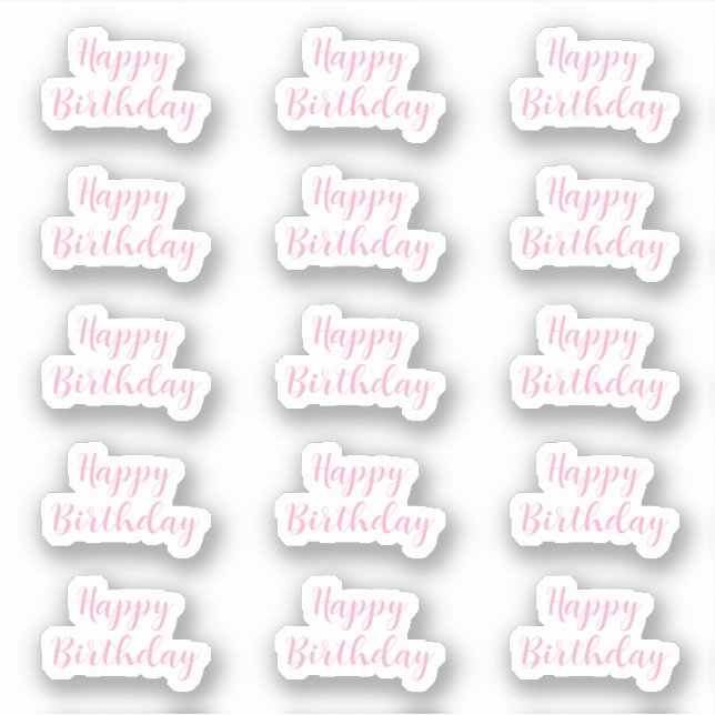Happy Birthday Custom Text Age Light Baby Pink (Front)