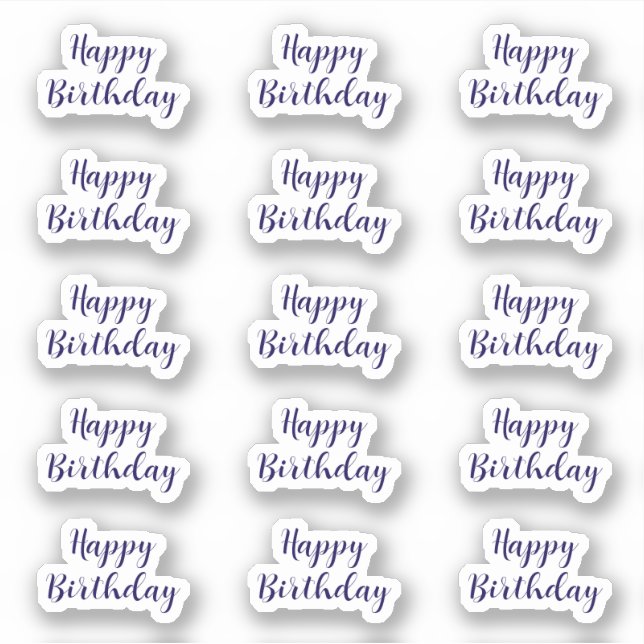 Happy Birthday Custom Text Age Navy Blue Simple (Front)