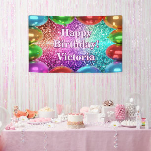 Happy Birthday custom Vinyl Banner, 3' x 5' Banner