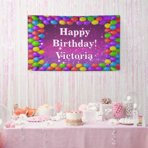 Happy Birthday custom Vinyl Banner, 3' x 5' Banner