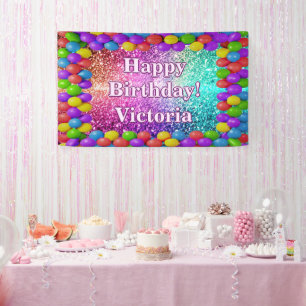 Happy Birthday custom Vinyl Banner, 3' x 5' Banner