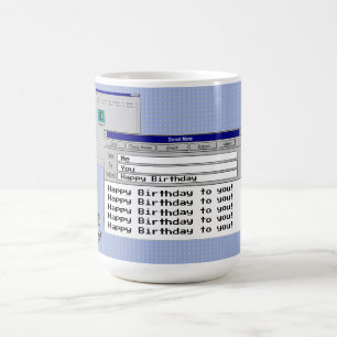 Happy Birthday Custom Windows 95 Computer Theme    Coffee Mug