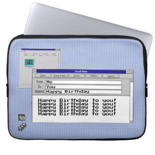 Happy Birthday Custom Windows 95 Computer Theme  Laptop Sleeve