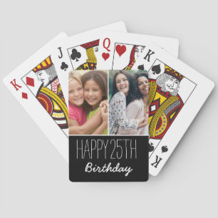 Happy Birthday Custom Year 2 Photo Personalised Playing Cards