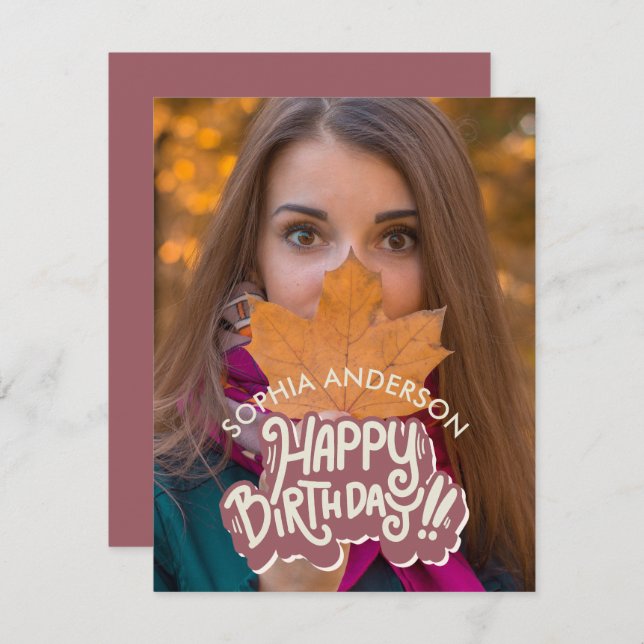 Happy Birthday Customisable Card (Front/Back)
