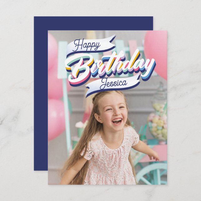 Happy Birthday Customisable Card (Front/Back)