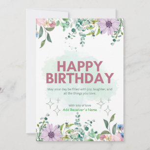 Happy Birthday Customisable Digital Greeting Card