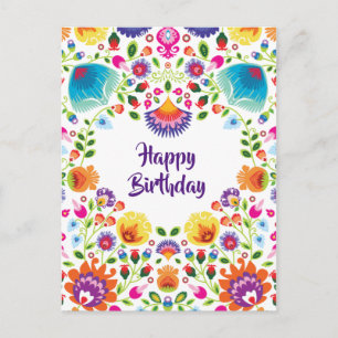 Happy Birthday customisable folklore postcard