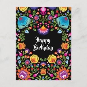 Happy Birthday customisable folklore postcard