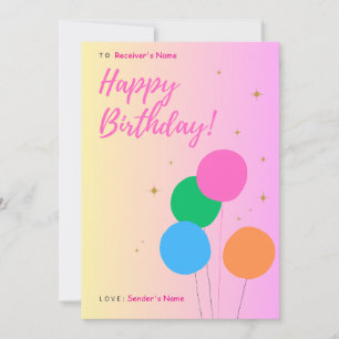 Happy Birthday Customisable Greeting Card