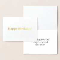 Happy birthday! Customisable message | Gold white