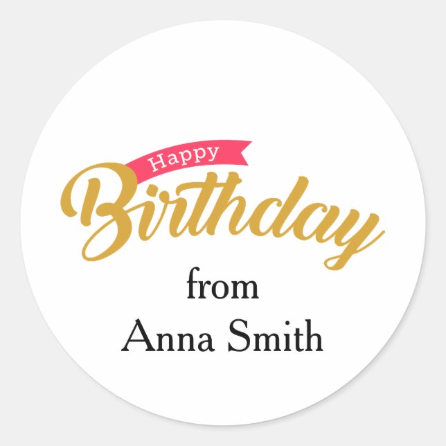 Happy Birthday Customisable Stickers (Front)
