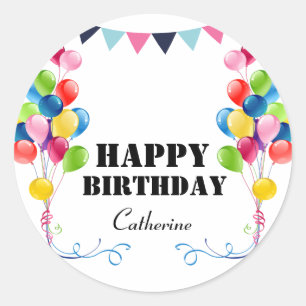 Happy Birthday Customisable Stickers for Gifts