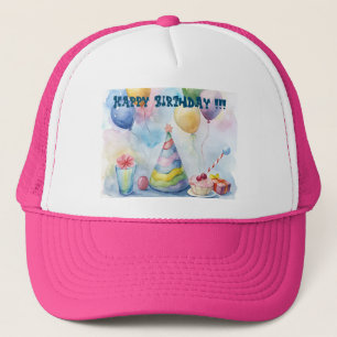 Happy Birthday Customisable Trucker Hat