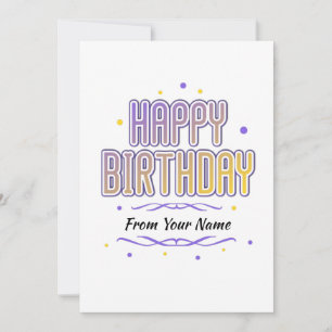 happy birthday customizable holiday card