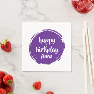 HAPPY BIRTHDAY CUSTOMIZED NAME STYLISH MODERN NAPKIN