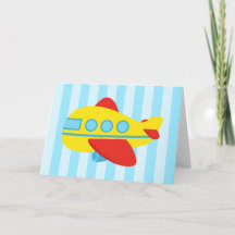 Happy Birthday, Cute and colourful aeroplane Card