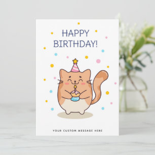 Happy Birthday Cute Cat Card