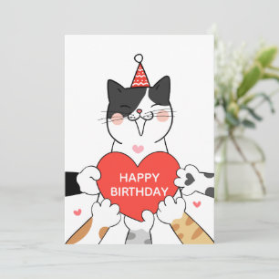 Happy Birthday cute cats Holiday Card