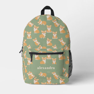 Happy Birthday Cute Corgi Pattern for Dog Lover Printed Backpack