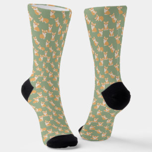 Happy Birthday Cute Corgi Pattern for Dog Lover Socks