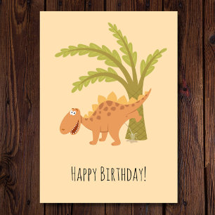 Happy Birthday Cute Fun Dinosaur Dino Peeing Card