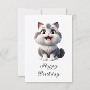 Happy Birthday Cute Funny Cat Card