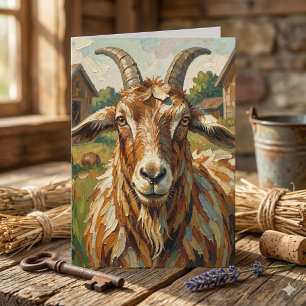 Happy Birthday   Cute Goat Pun  Card