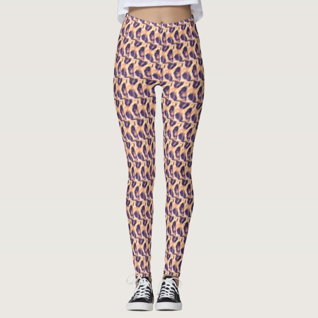 Happy Birthday Cute Leopard Pattern  Leggings (Front)