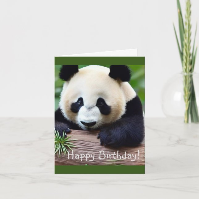 Happy Birthday Cute Panda Bear Card (Front)