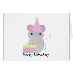 Happy Birthday Cute Parrty Mouse