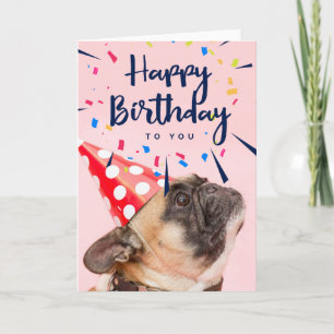 Happy Birthday Cute Party Dog Card