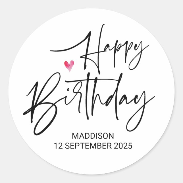 Happy Birthday Cute Party Gifts for Family Friends Classic Round Sticker (Front)