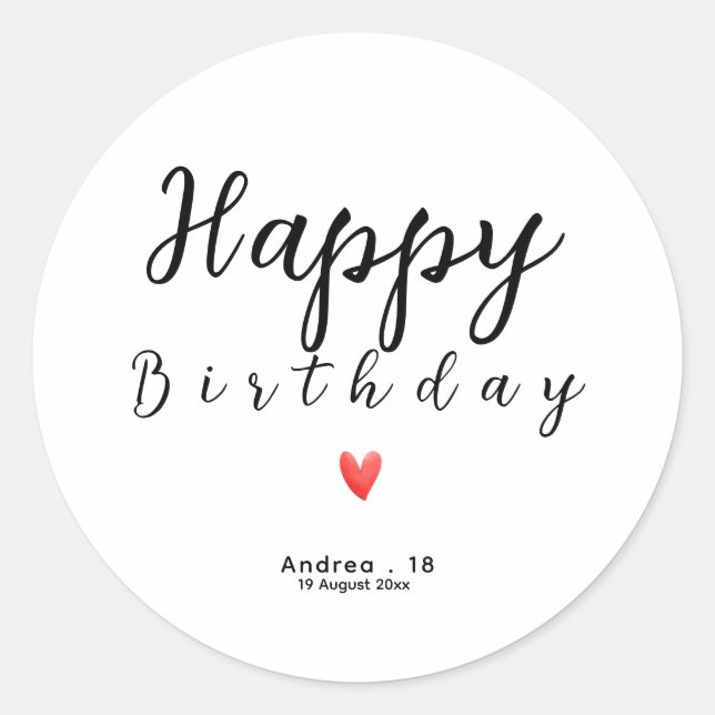 Happy Birthday Cute Party Gifts for Family Friends Classic Round Sticker (Front)