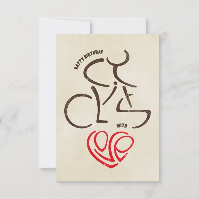 Happy Birthday Cyclist With Love Card (Front)