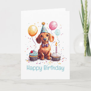 Happy Birthday Dachshund Dog Card
