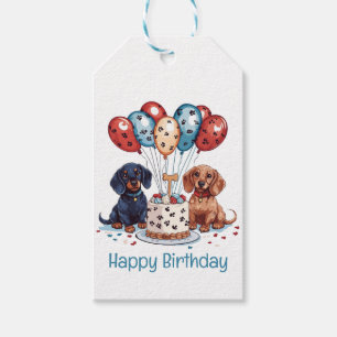 Happy Birthday Dachshund Dogs Gift Tags