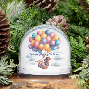 Happy Birthday  Dachshund Snow Globe
