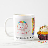 Happy Birthday Dad 3 Photo Custom Kid's Art