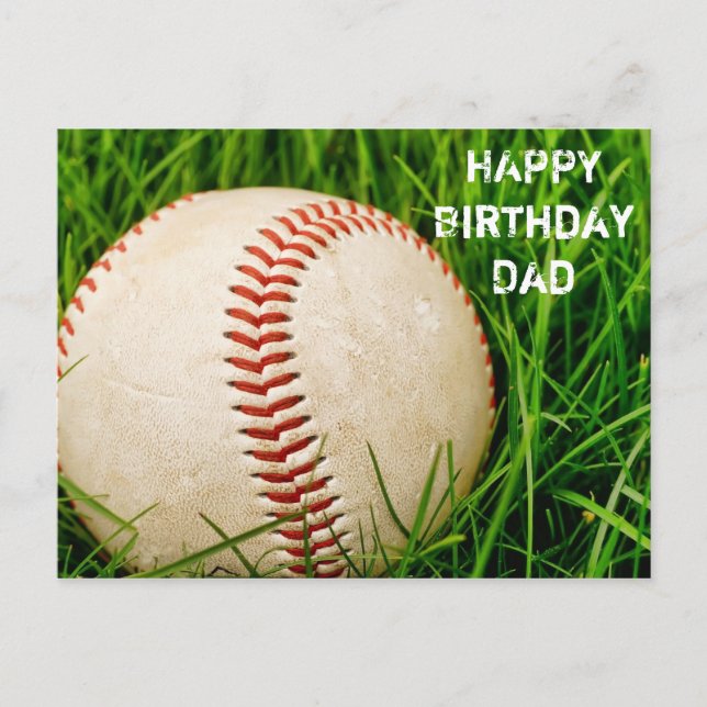 Happy Birthday Dad Baseball Postcard (Front)