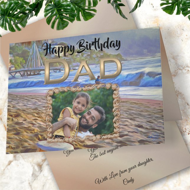 Happy Birthday Dad Beach 786 Card (Creator Uploaded)