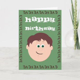 Happy Birthday Dad Brown Hair (Daughter) Card