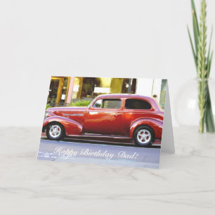 Happy Birthday Dad Classic Red Car Card
