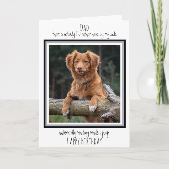 Happy Birthday Dad Cute Dog Photo - Dog Dad Card (Front)